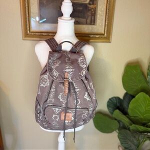 Vintage Y2K Boho Grey & Silver Tribal Print VS PINK Backpack